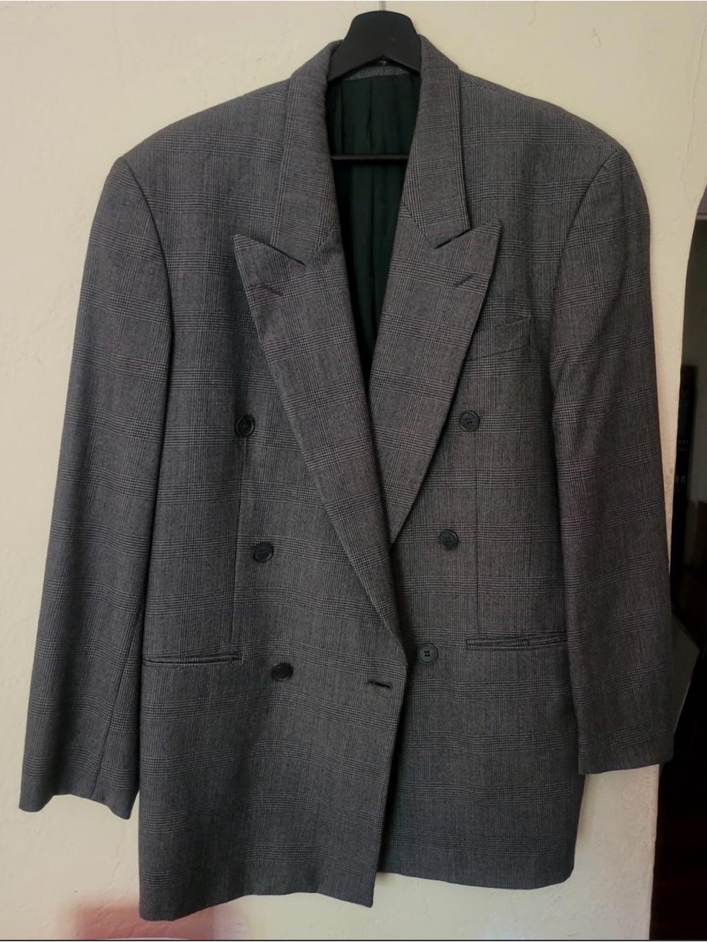 VTG Yves Saint Laurent 90s Power suit Double Breasted Glen plaid blazer